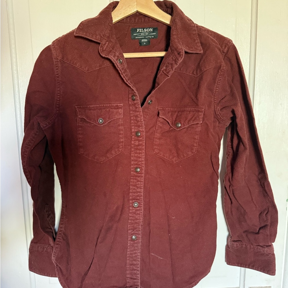 Filson Maroon Flannel Shirt